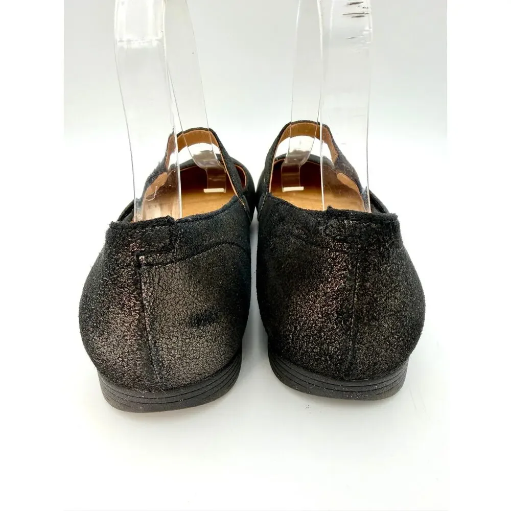Dansko Mary Jane Flats Metallic Pewter Black Size 38 / 8 Arch Support